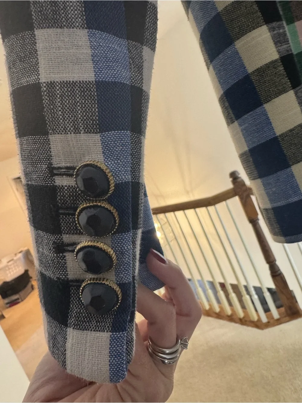 Veronica Beard Checked Single-Button Blazer in Pink, Blue, Green, Black